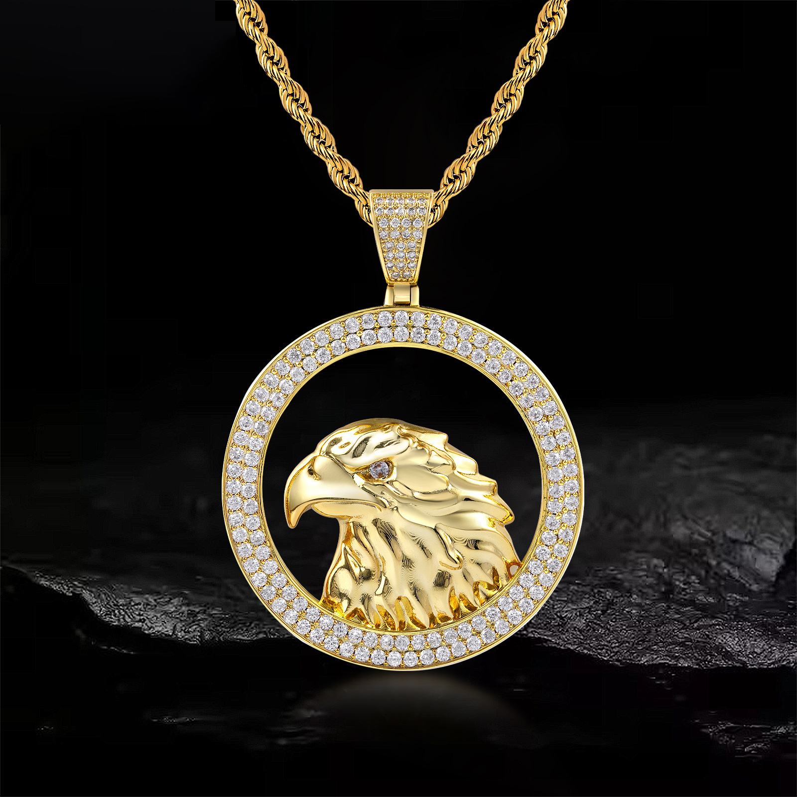 Golden Eagle Pendant Necklace