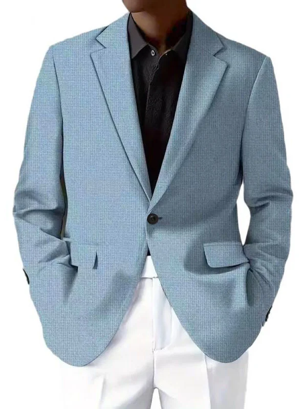 Men's Fashion Solid Color Single Button Long Sleeve Blazer