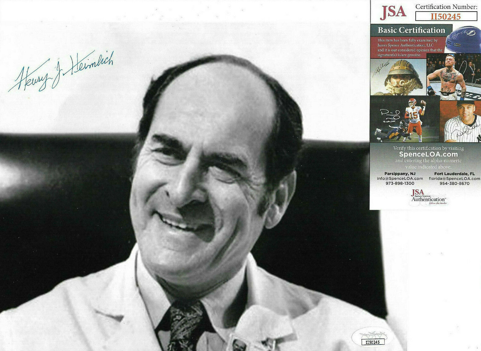 Dr. Henry Heimlich Signed 8x10 Photo Poster painting Autographed, Heimlich Maneuver, JSA COA