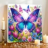 Framed Diamond Painting - Special Shaped - Butterflies and Flowers (25x25cm)