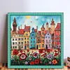 Colorful Houses-14CT Stamped Cross Stitch 40*40cm/15.75*15.75in tapestrymarket