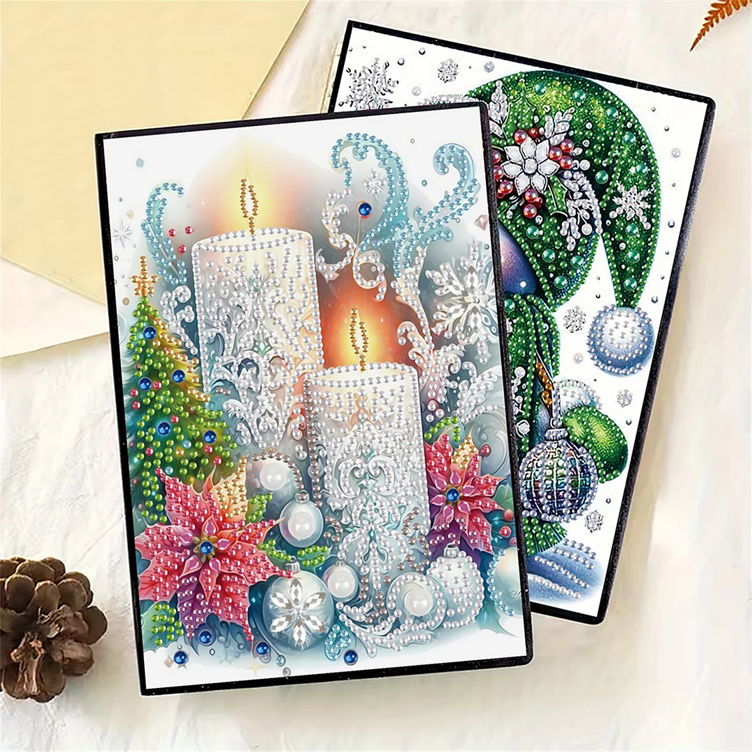 2pcs Snow Season Partial DIY 50 Pages A5 Diamond Painting Notebook for Study