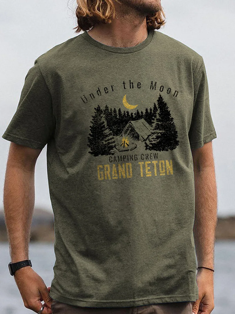 Under The Moon Printed Men's T-Shirt in  mildstyles