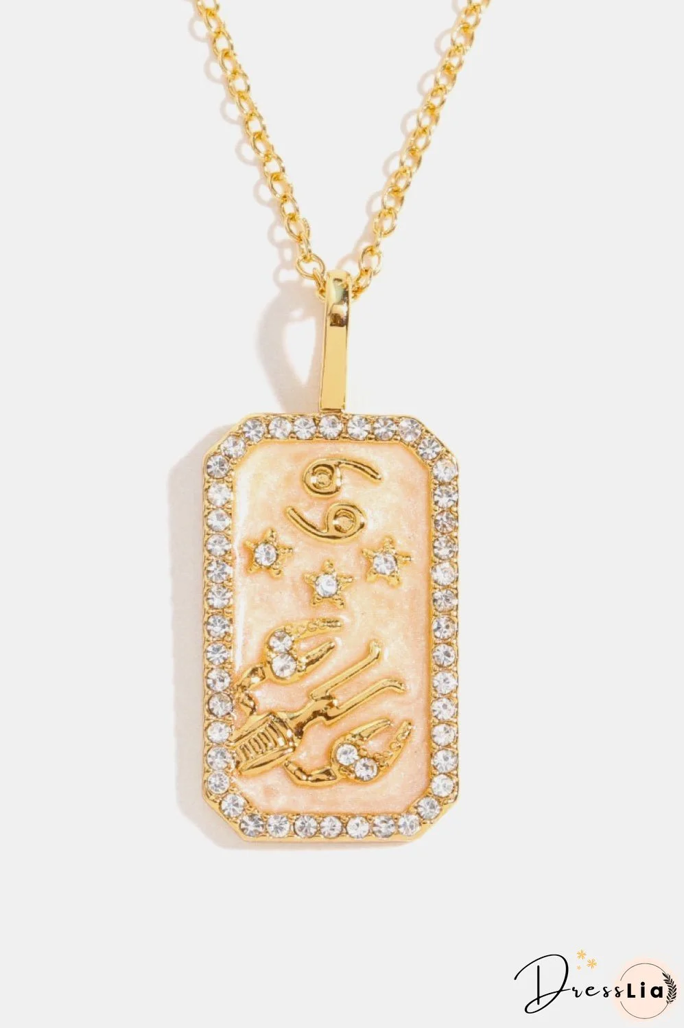 Rhinestone Constellation Pendant Copper Necklace