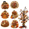 6 pi&egrave;ces de peinture en diamant DIY de Thanksgiving, d&eacute;corations, d&eacute;corations en acrylique, pendentifs d&eacute;coratifs