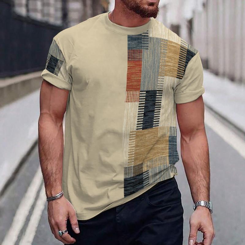 Men's Retro Ethnic Style Short-sleeved T-shirt 56159716TO