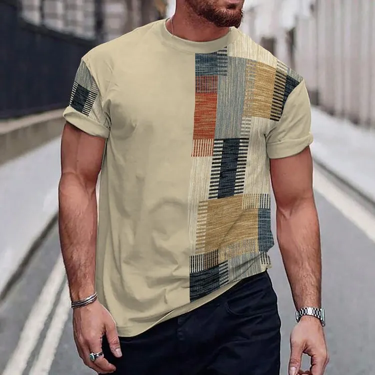 Men's Retro Ethnic Style Short-sleeved T-shirt 56159716TO