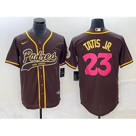 Men's San Diego Padres #23 Fernando Tatis Jr. Brown Cool Base Stitched Baseball Jersey ZE7X