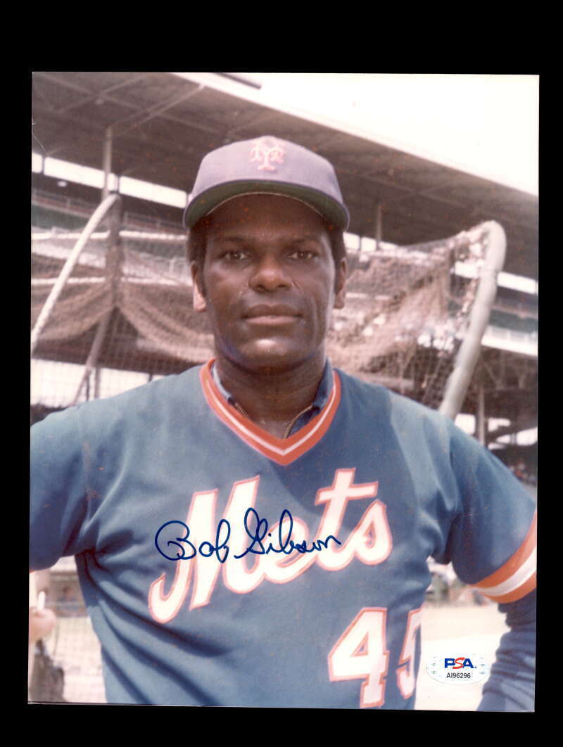 Bob Gibson PSA DNA Coa Signed 8x10 Mets Photo Poster painting Autograph