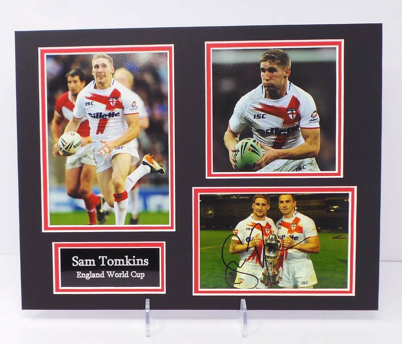 Sam TOMKINS Signed & Mounted Photo Poster painting Display England Rugby League AFTAL RD COA