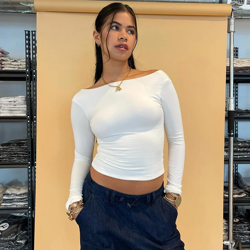 Churchf Spice Girl Women's T-Shirts Are Two-Wearing Long-Sleeved Slim Short Top T-Shirt Women's Clothing