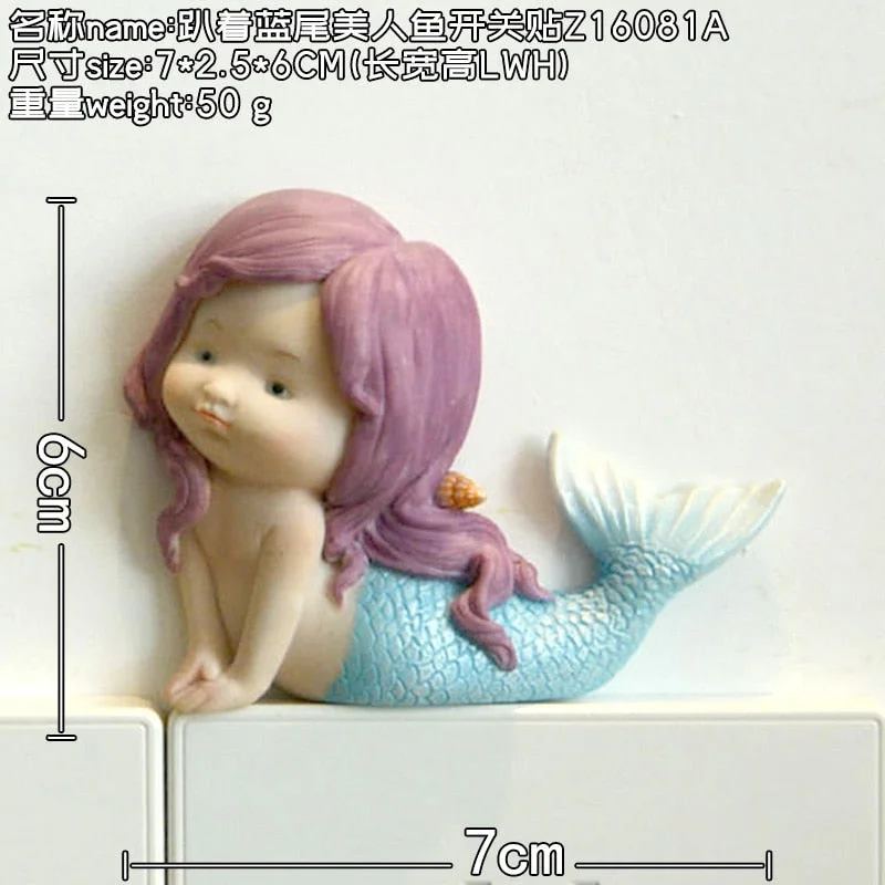 Cute Piggy Frog Cat Switch Stickers Refrigerator Magnet Sticker Room Decor Resin Animal Switch Cover House Wall Decoration