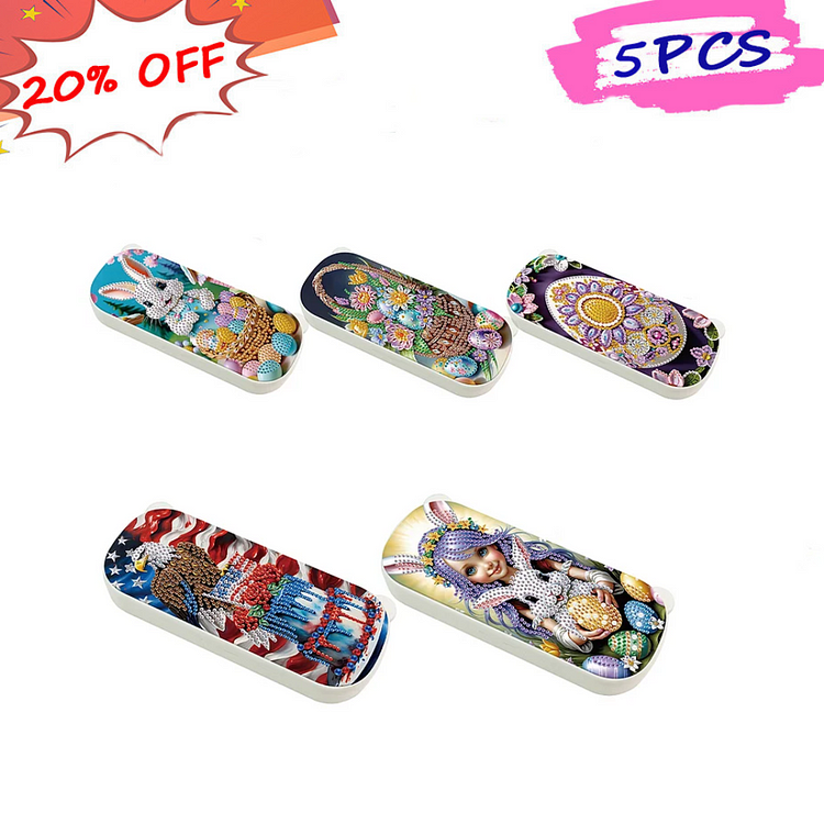 5pcs Diamond Painting Storage Box Independence Day Wooden Jewelry Case for Art Crafts gbfke