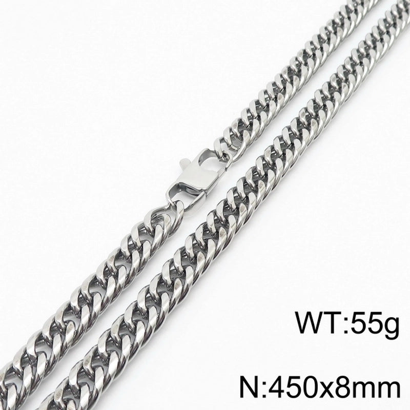 Hip-hop Retro Solid Color Titanium Steel Chain Men’s Necklace