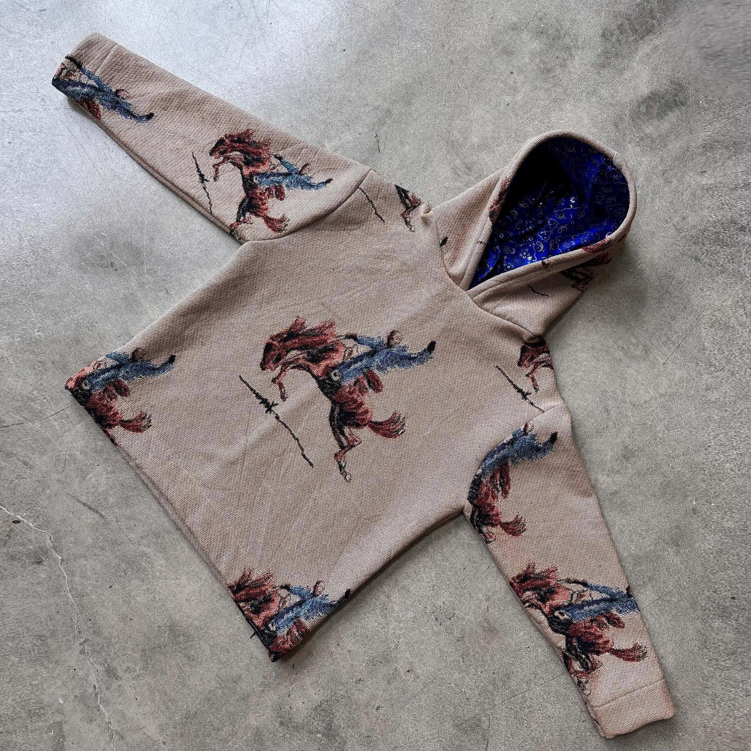 Stylish Retro Tapestry Pattern Casual Hoodie