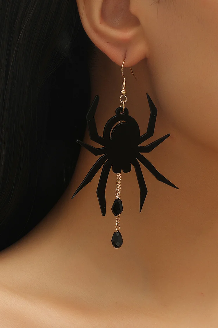 Halloween Black Spider Ghost Skull Earrings  Flycurvy [product_label]