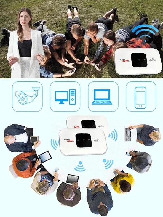 Punto de acceso Wi-Fi móvil 4G LTE 【admite múltiples conexiones simultáneas】