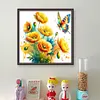 Poppy Butterfly-Partial 11CT Stamped Cross Stitch Bead Embroidery 36*36cm/14.17*14.17in tapestrymarket