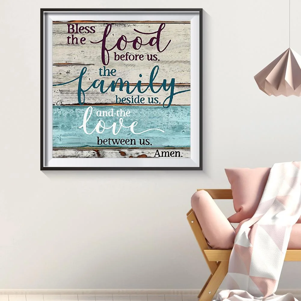 Diamond Painting - Full Round Drill - Food, Family ,Love(30*30cm)