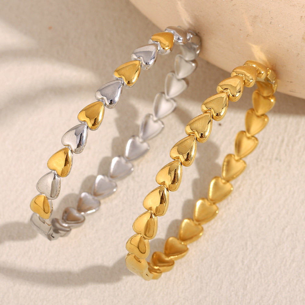 Hot Selling Personalized Versatile Minimalist Bracelet Stainless Steel Plated 18K Gold Love Buckle Bracelet