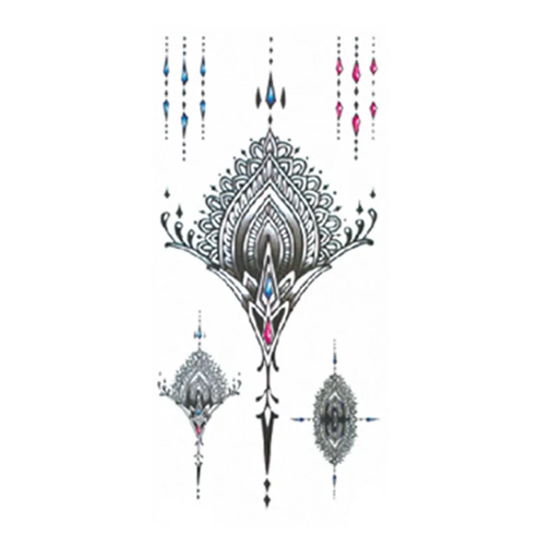 New Temporary Tatoo for Women Sexy Chest Waist Stickers Clavicle Big FakeTattoo Art Deco Beauty Scar Waterproof Tattoo Stickers