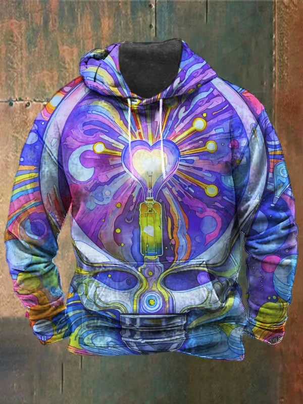 Unisex Art Skull Print Heavyweight Hoodies