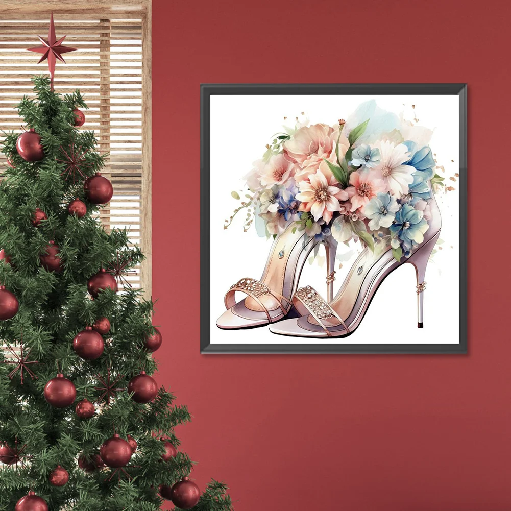 Full Round Diamond Painting 30*30cm - Flower High Heels