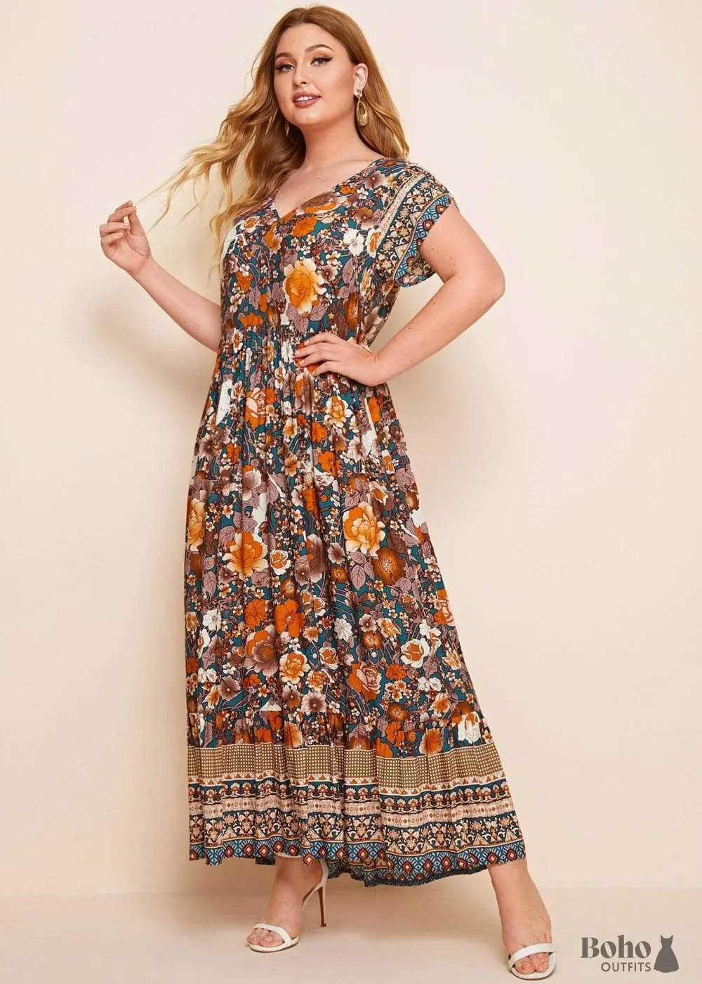 Boho Plus Size Nelly Maxi Dress For Women