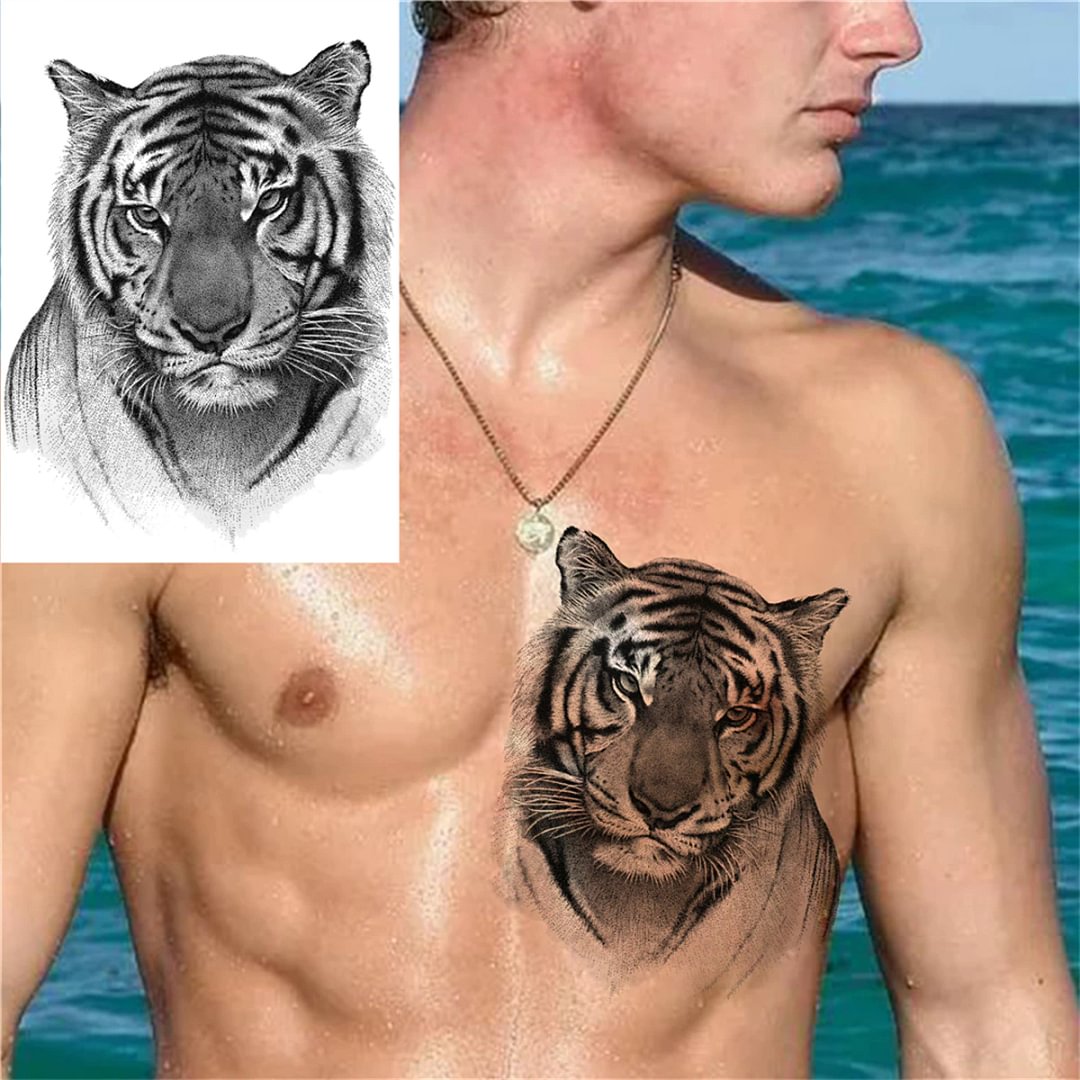 Sdrawing Anchor Skull Temporary Tattoos For Women Men Adult Pirate Black Skeleton Tattoo Sticker Fake Wolf Lion Tiger Tatoos Back