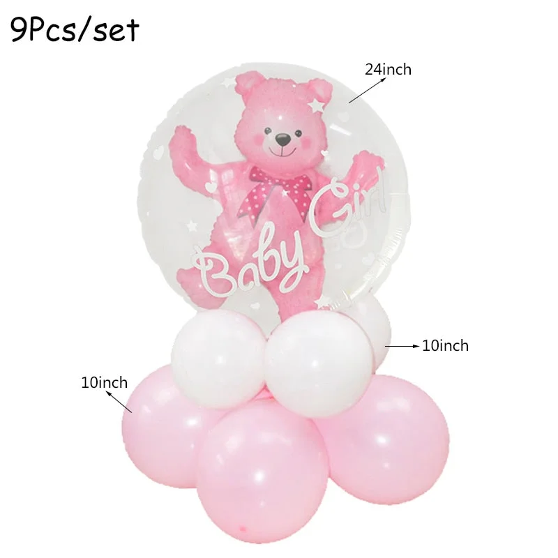 1Set Baby Shower Decoration Party Tableware Kid Birthday Paper Plate Cup Tablecloth Baby Shower Gender Reveal Party Supplies