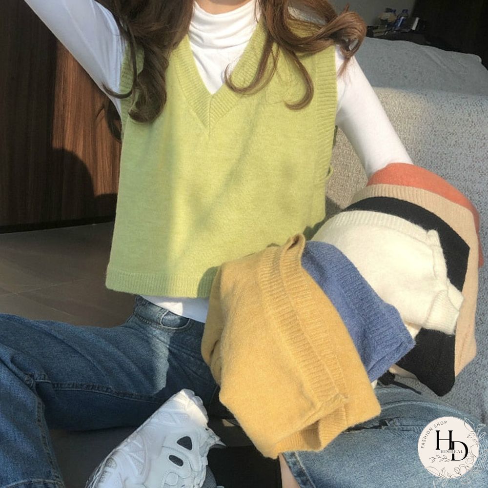 Christmas Gift Women V-Neck Knitted Vest New Spring Autumn Sweater Vests Short Female Casual Sleeveless Twist Knit Pullovers