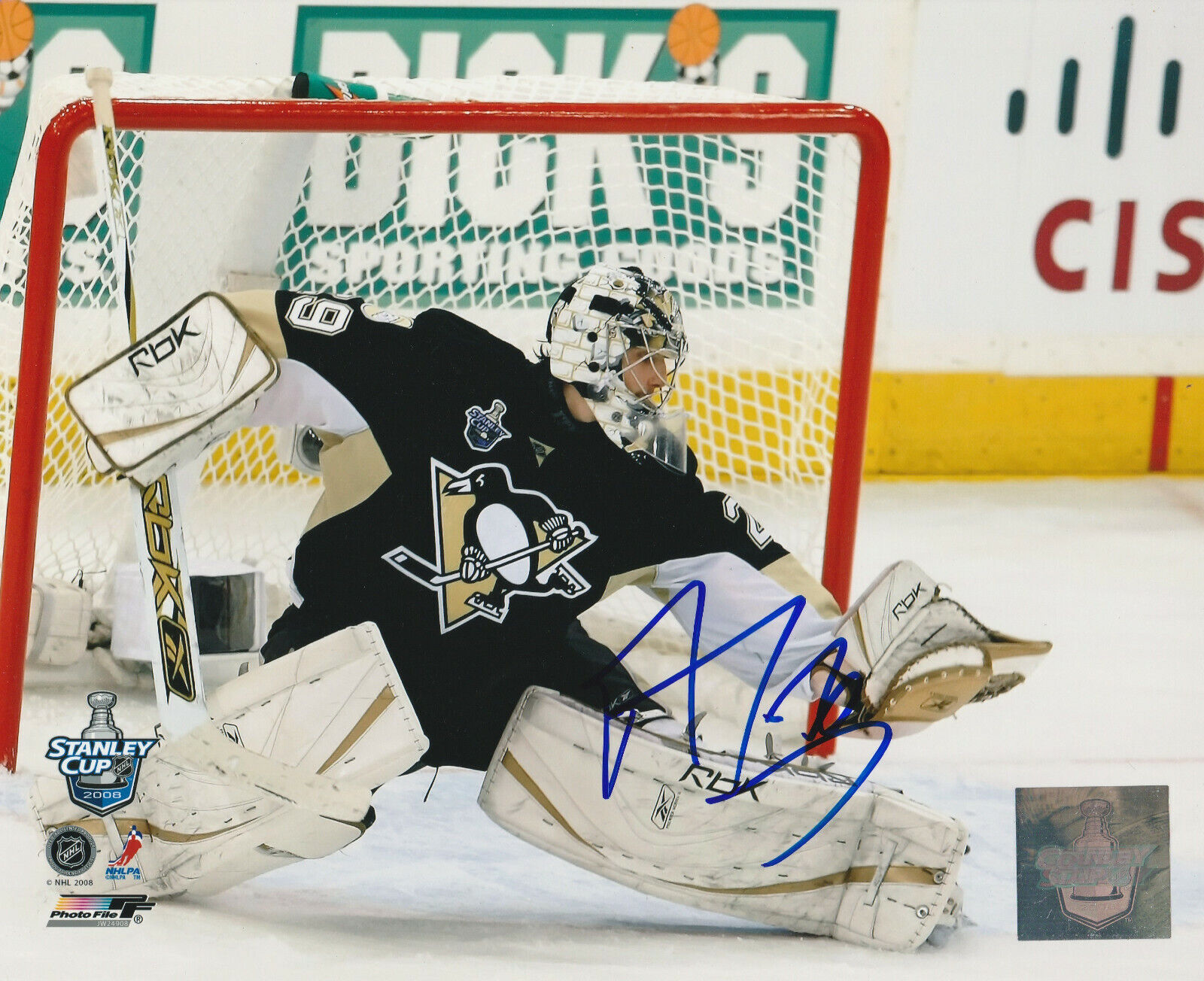 MARC-ANDRE FLEURY SIGNED PITTSBURGH PENGUINS GOALIE 8x10 Photo Poster painting #2 Autograph