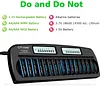12-slot LCD Smart Battery Charger, Universal For No. 5 And No. 7, Self-Stop Power Display When Full, KTV Microphone