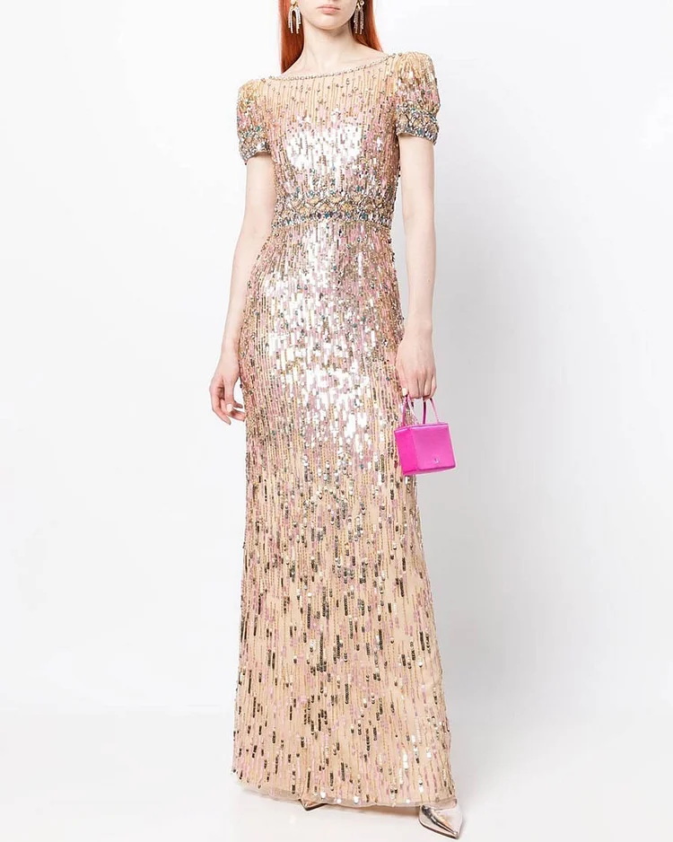 Elegant sequined maxi dress