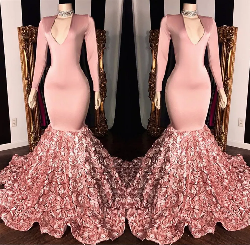 Chic V-neck Flower(s) Mermaid Prom Dress main image 1