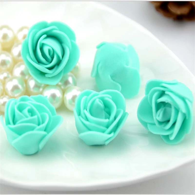 100pcs/lot Mini PE Foam Rose Flower Head Artificial Handmade DIY Wedding Home Decoration Party Supplies Fake Flowers