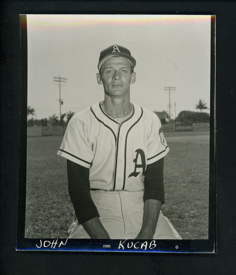 William N. Jacobellis Type I Contact Print Johnny Kucab A's Press Photo Poster painting