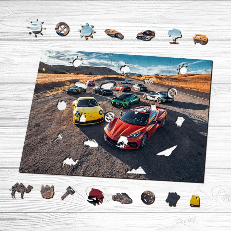Jeffpuzzle™-JEFFPUZZLE™ Road & Track Performance Car of the Year Wooden Puzzle