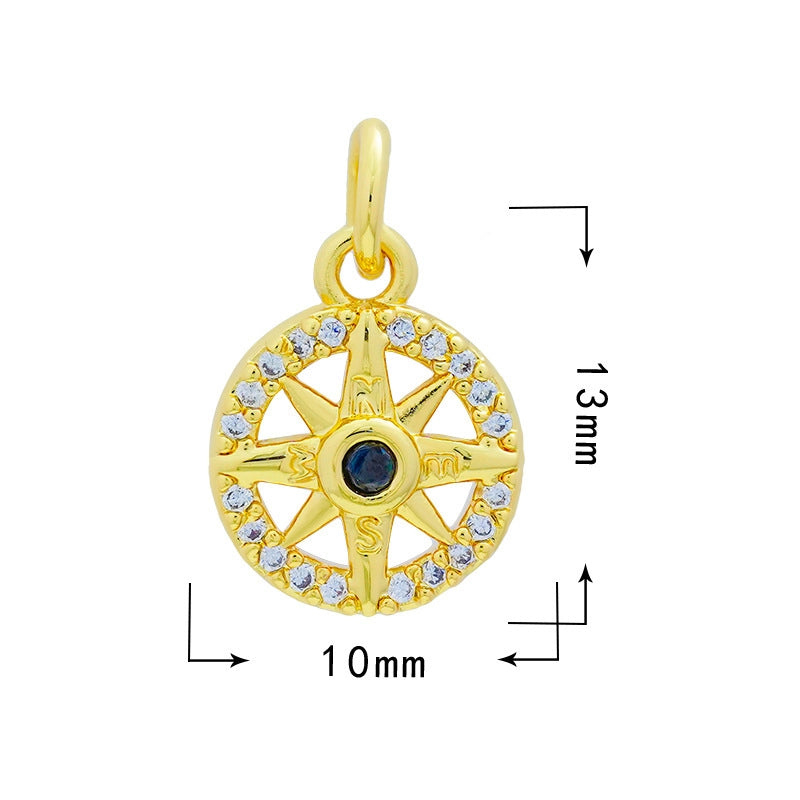 1 Piece 12*16mm Copper Zircon Star Heart Shape Butterfly Pendant Jewelry Accessories