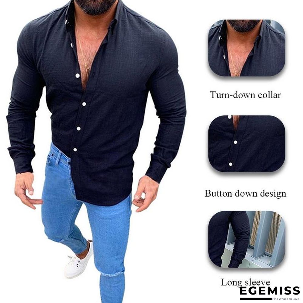 Men Fashion Long Sleeve Solid Button Shirts | EGEMISS