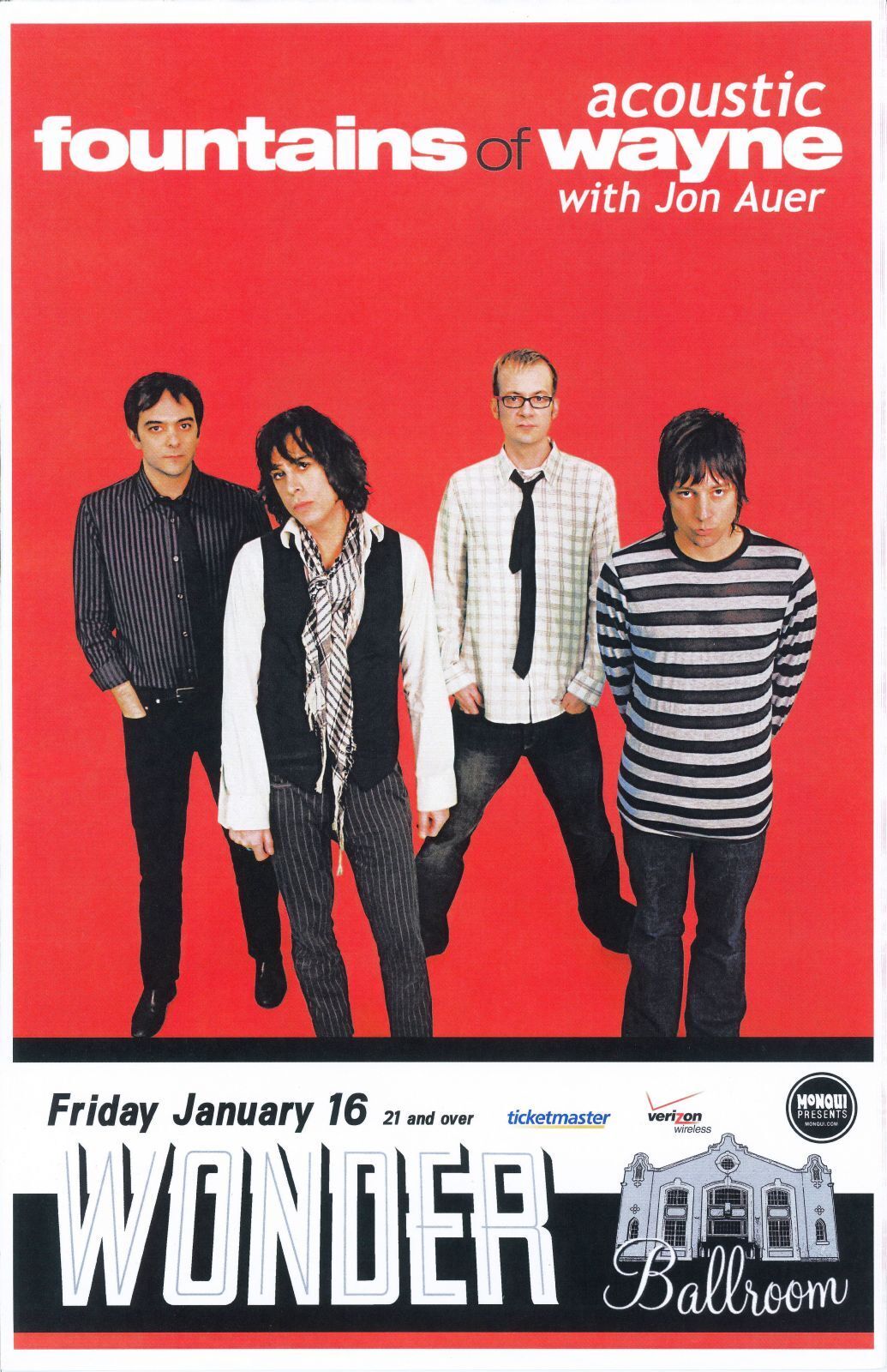 FOUNTAINS OF WAYNE 2009 Gig POSTER Portland Oregon Concert Version 1