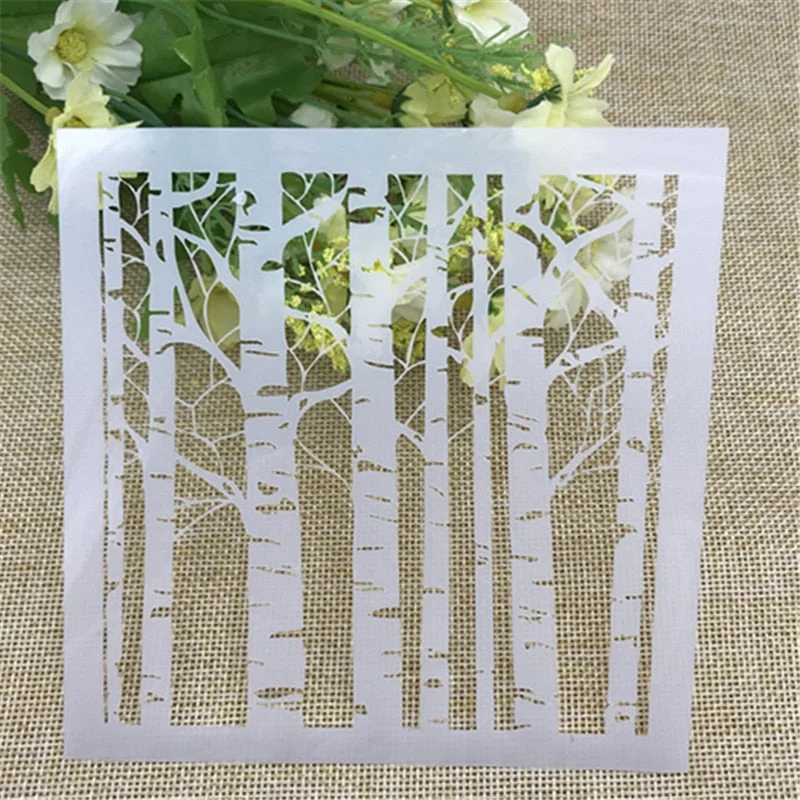 1 Sheet White birch Layering Stencils for DIY Scrapbooking/photo album Decorative Embossing DIY Paper Cards Crafts