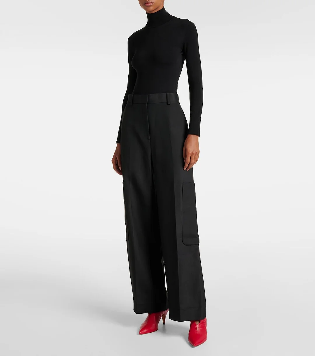 Red Vegan Leather Pointed Toe Kitten Heel Mules for an Elegant Outfit