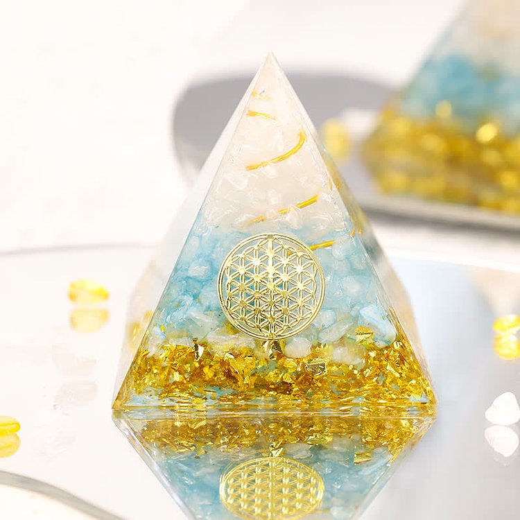 FREE Today: New Life - Moonstone Flower Of Life Orgone Pyramid
