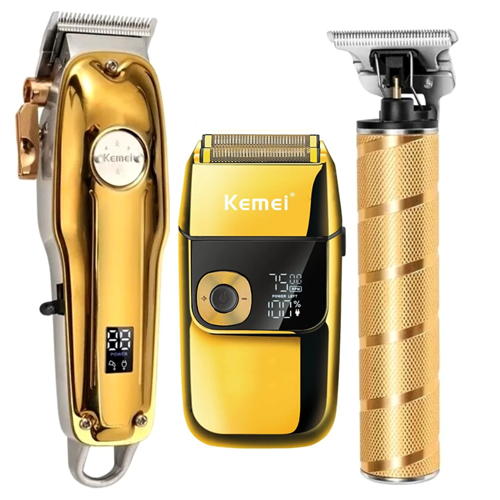Professional Hair Clippers for men gold Set | Gold Hair Clippers Cordless