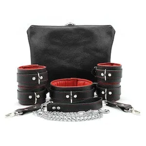 pornhint Pornhint BDSM Leather Set Bdsm collar Bdsm toys bdsm restraints with locks Bondage cuffs Bdsm locking collar Oddo Leather Mandrake