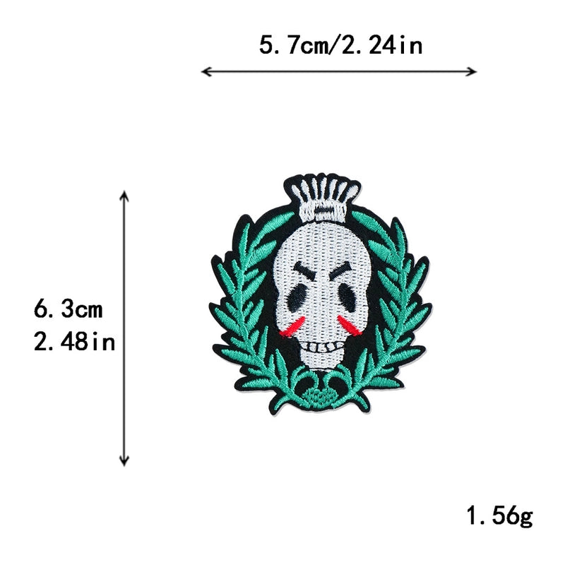 5 Pieces Factory In Stock Halloween Skull Finger Middle Finger Playing Card Clothing Accessories Embroidery Cloth Patch Patch