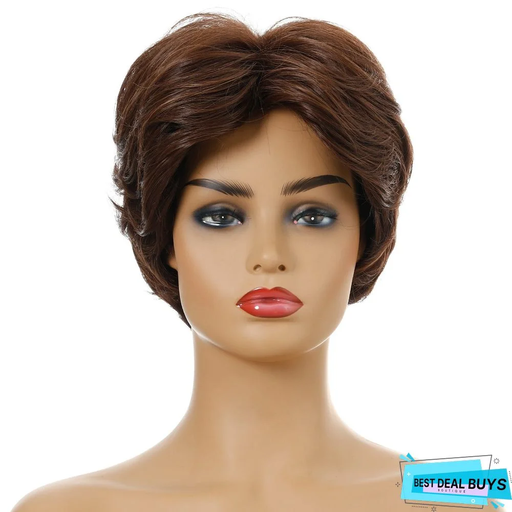 Ladies' Wigs Are Fashionable and Realistic Natural Chemical Fiber Short Curly Hair Headgear