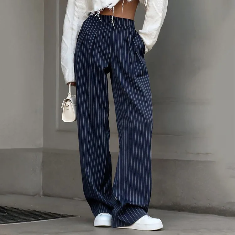 High Waist Striped Pants