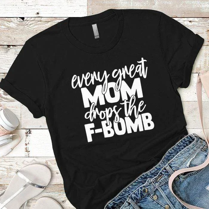 Round Neck Drops The F Bomb Mom T-Shirt|S38